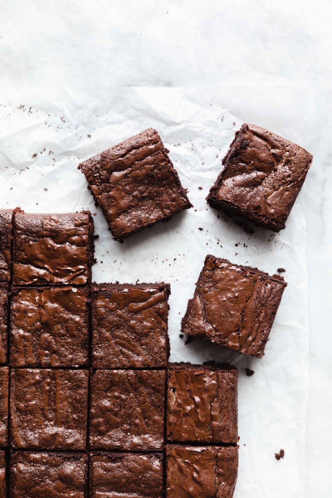 Freshly baked chocolate brownies